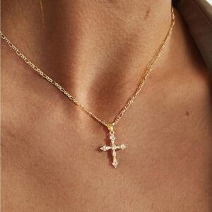 14k Gold Plated Cross Pendant Necklace